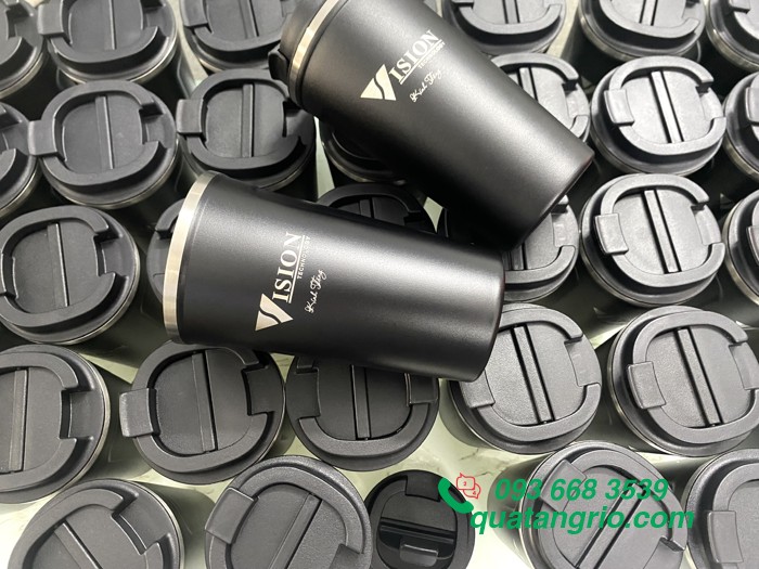 Ly Giữ Nhiệt Màu Đen 510ml khắc logo ISION