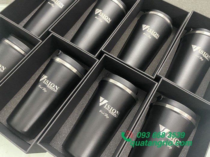 Ly Giữ Nhiệt Màu Đen 510ml khắc logo ISION