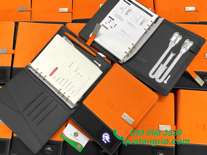 Bộ Quà Tặng Sổ Tay Đa Năng - Bút Kim Loại Khắc Logo Công Ty AITC