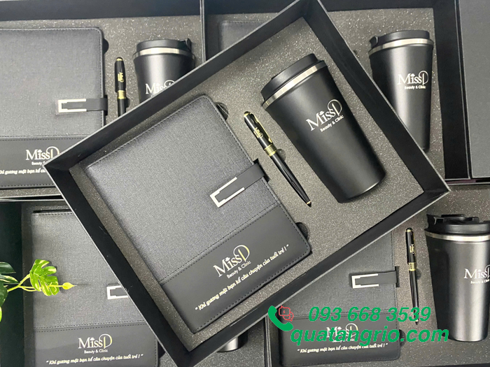 Bộ quà tặng in khắc logo MissD - Giải pháp quà tặng doanh nghiệp sang trọng